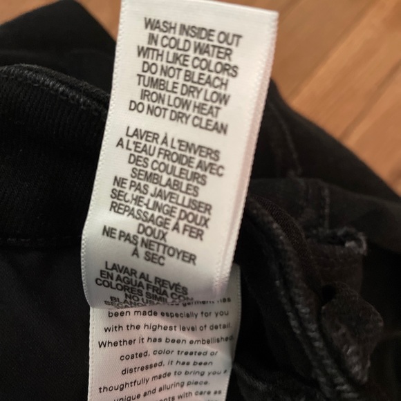 Good American High Rise Skinny Jeans Size 25 in Black Ripped Fray Hem - Picture 9 of 9